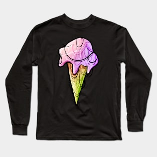 Cute ice cream illustration Long Sleeve T-Shirt